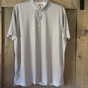 johnnie-O Nadal Printed Jersey Performance Polo Heather Black Men's XL Golf Logo